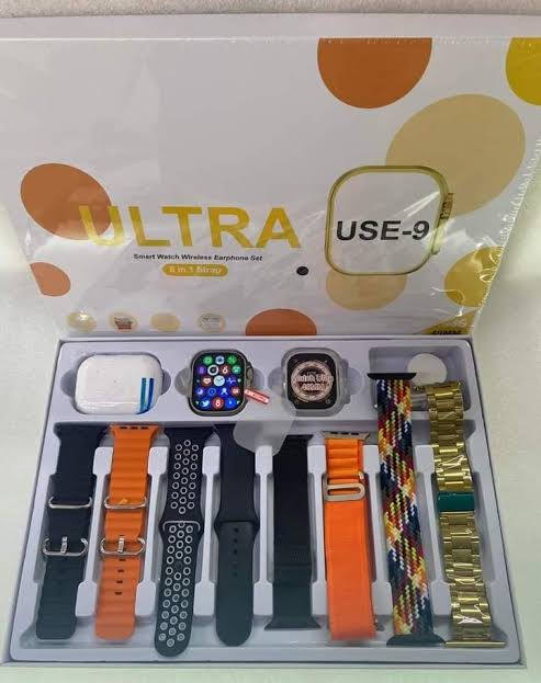 Use 9 Ultra Smrat Watch + Earbuds + Case Free