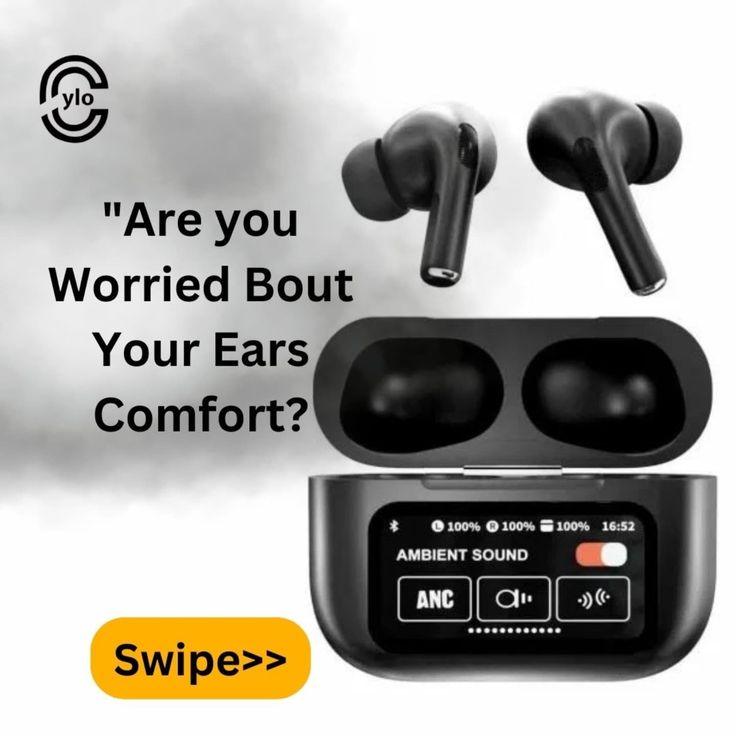 Airpods_Pro A9 ANC/ENC Dauble Dark Noise Reduction Battery Display Touch Control Bass Boosted Sound Quality Bluetooth Wireless Earbuds For Android and iOS/Airpods pro/Airpods pro black/Ambie/Airpods - Pz Product Store