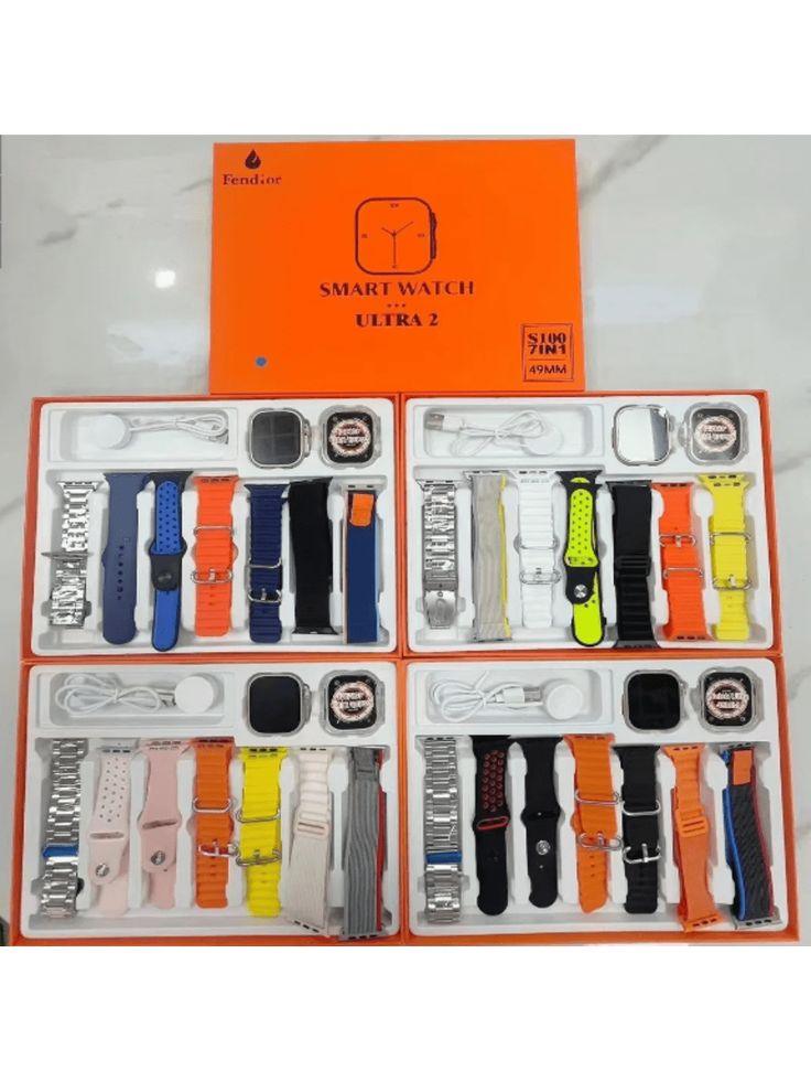 S100 smart watch Ultra 9 & 7 in 1 Strap Series 9 49mm 2.2Hd Screen and wireless charging - Pz Product Store