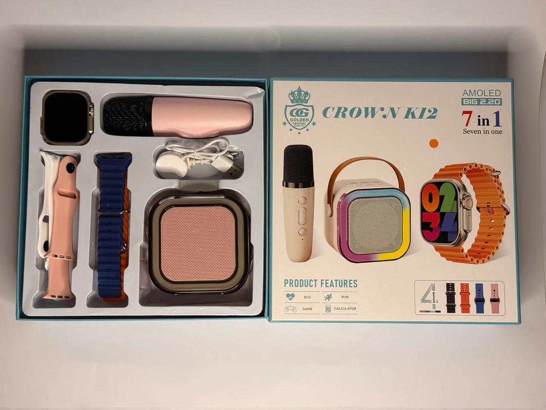 Crown K12 Smart Watch + 1x Mic 1x Music Speaker - Pz Product Store