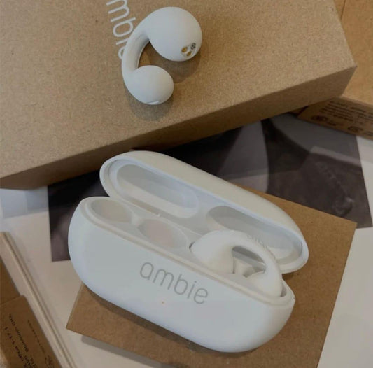 Ambie Stylish White Bluetooth 5 Earbuds With Long Battery Life - Pz Product Store