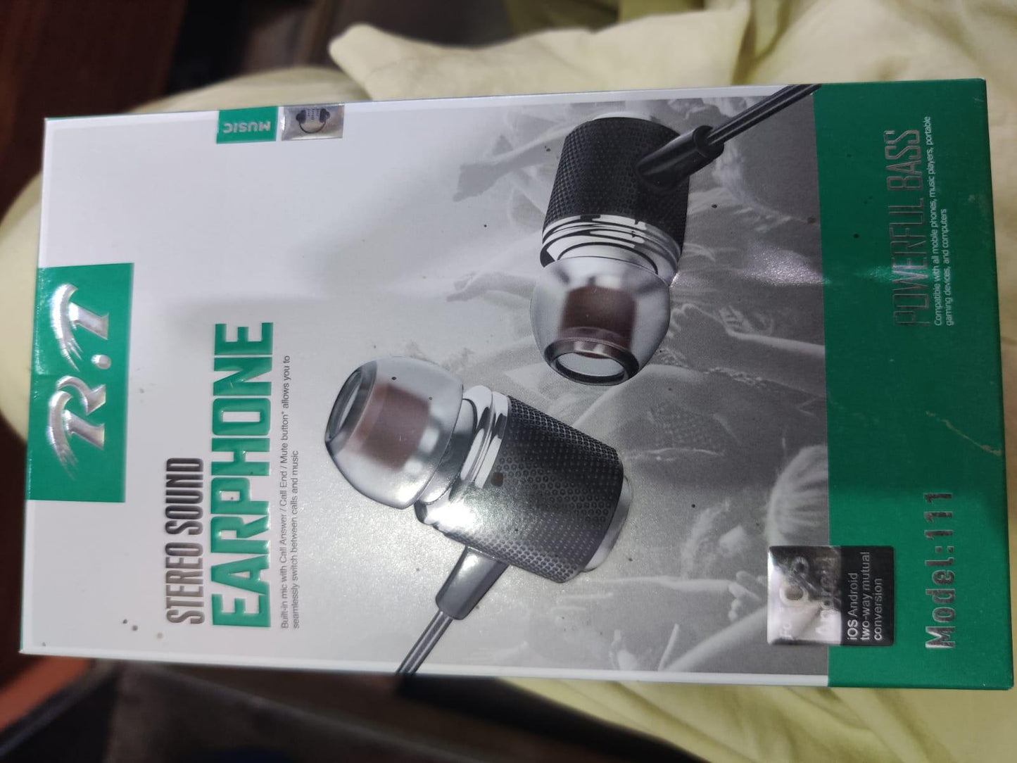 R.T Model:111 Stereo Sound Earphones – Deep Bass, Clear Calls, Sleek Metal Design - Pz Product Store