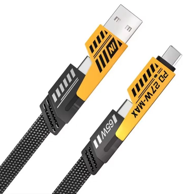 4 in 1 Data/Charging Cable 65W | 4 in 1 Cable USB A+C to Lightning