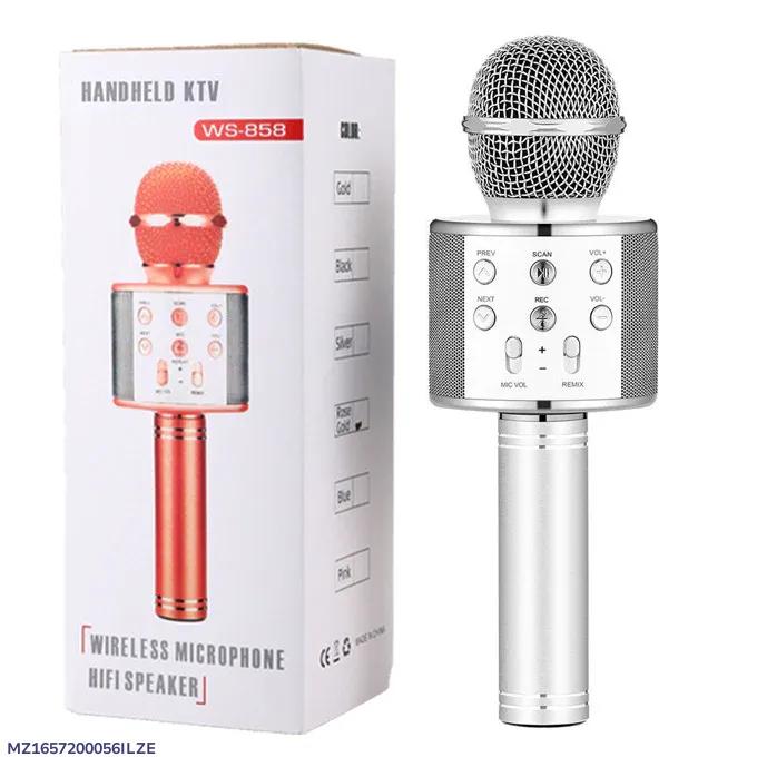 WS-858 Handed Ktv Premium Wireless Mic With Speaker With Long Lasting Battery - Pack Of 1 - Pz Product Store