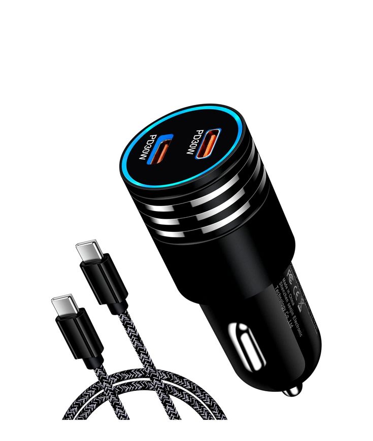 Qualcomm Original Car Charger QC 3.0/2.0 100% Genuine Fast Charging Port with Blue Lights, Car Charging Best Fitted Spot, New without Box - Pz Product Store