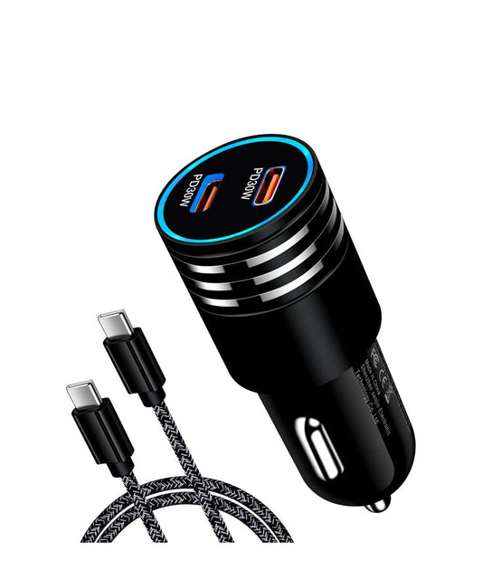 Qualcomm Original Car Charger QC 3.0/2.0 100% Genuine Fast Charging Port with Blue Lights, Car Charging Best Fitted Spot, New without Box - Pz Product Store