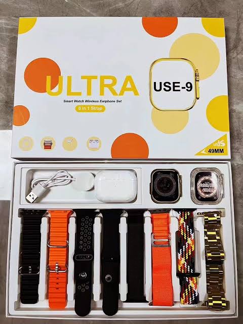Use 9 Ultra Smrat Watch + Earbuds + Case Free