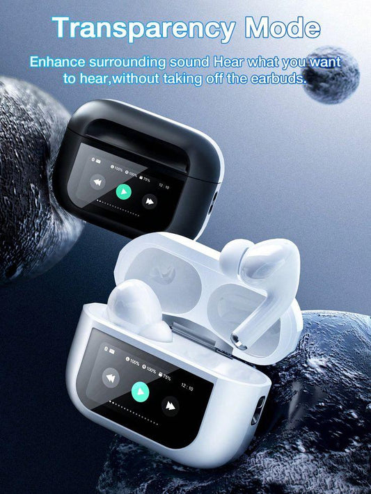 Airpods_Pro A9 ANC/ENC Dauble Dark Noise Reduction Battery Display Touch Control Bass Boosted Sound Quality Bluetooth Wireless Earbuds For Android and iOS/Airpods pro/Airpods pro black/Ambie/Airpods - Pz Product Store