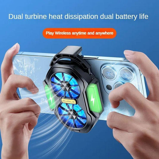 New FS01 Dual Fan 600mAh Rechargeable Mobile Phone Cooler Large Air Volume Back Clamped Mobile Phone Cooling Fan for IPhone Androied gaming fan - Pz Product Store
