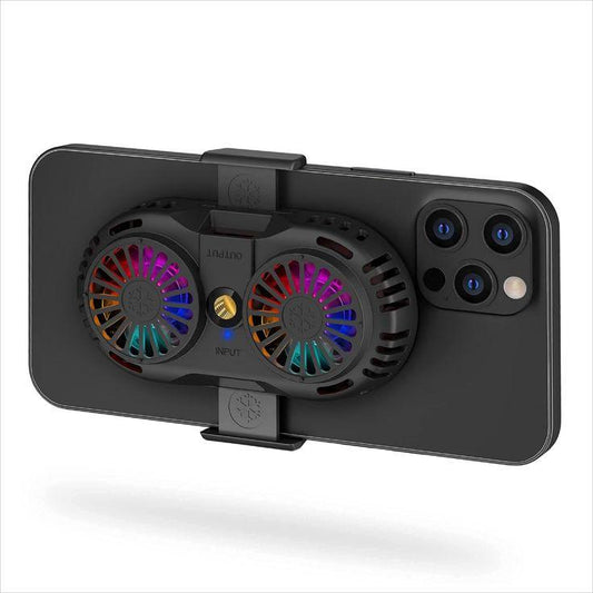 New FS01 Dual Fan 600mAh Rechargeable Mobile Phone Cooler Large Air Volume Back Clamped Mobile Phone Cooling Fan for IPhone Androied gaming fan - Pz Product Store