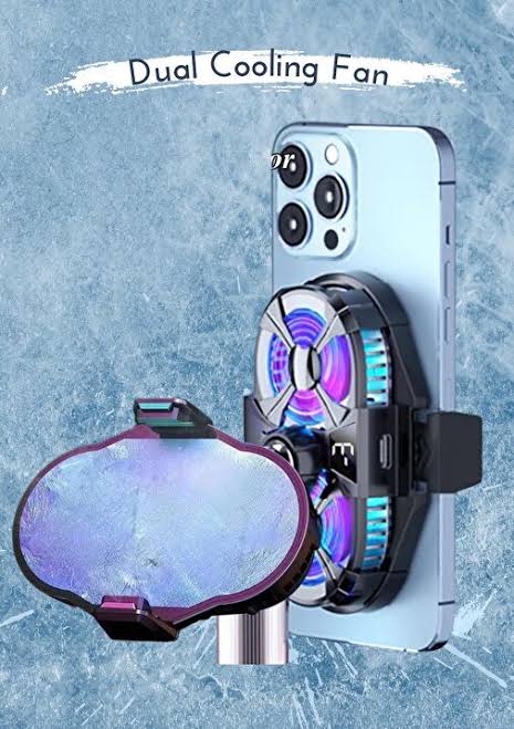 SL-07 Dual Fan Mobile Cooler – RGB Gaming Phone Cooler, Ultra-Fast Heat Dissipation