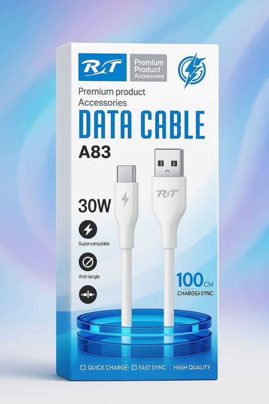 RT A83 30W USB to Type-C Fast Charging Data Cable – 100cm - Pz Product Store