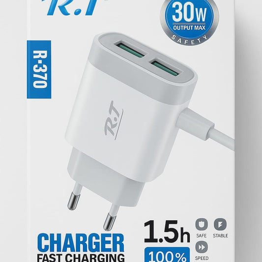 R.T R-370 Fast Charger – 30W Power, Full Charge in 1.5 Hours - Pz Product Store