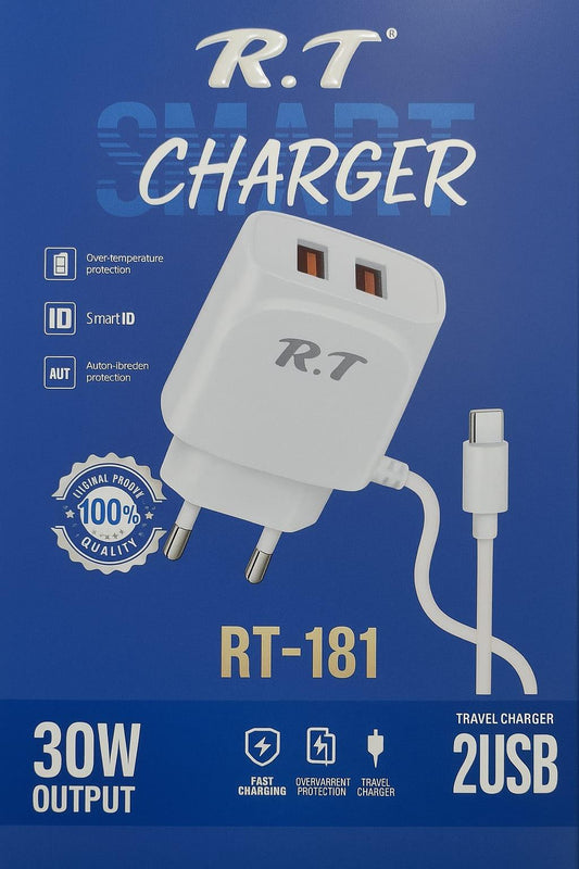 R.T RT-181 Travel Charger (2 USB Ports) - Pz Product Store