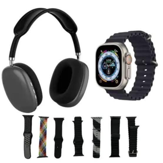 P9 ULTRA 2 SMART WATCH COMBO WITH HEADPHONES AMOLED SMARTWATCH SET WIRELESS HEADPHONES 7 IN 1 ULTRA WATCH SET - Pz Product Store