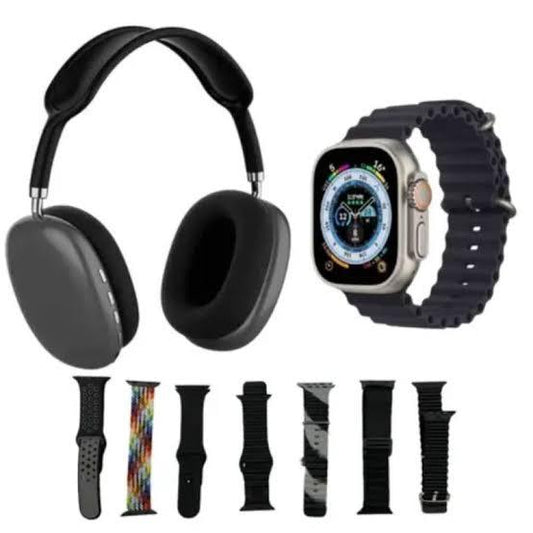 P9 ULTRA 2 SMART WATCH COMBO WITH HEADPHONES AMOLED SMARTWATCH SET WIRELESS HEADPHONES 7 IN 1 ULTRA WATCH SET - Pz Product Store